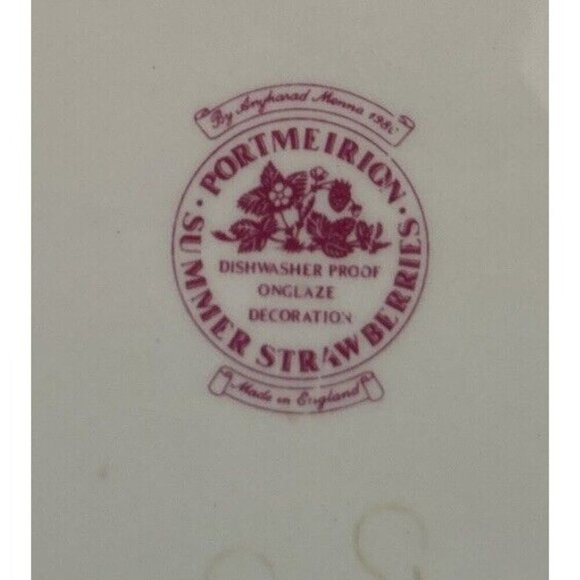Portmeirion Summer Strawberries 10 3/8" Dinner Plate Made in England - Picture 3 of 3